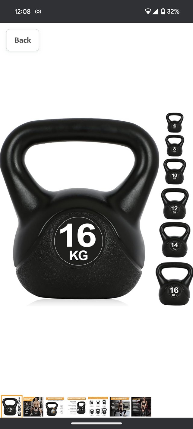 Preview of the first image of 16KG Panama Kettlebell - not cast iron.
