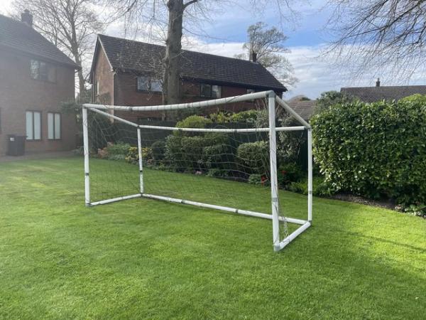 Image 3 of Football Goalposts Garden PVC 12 x 6ft with net