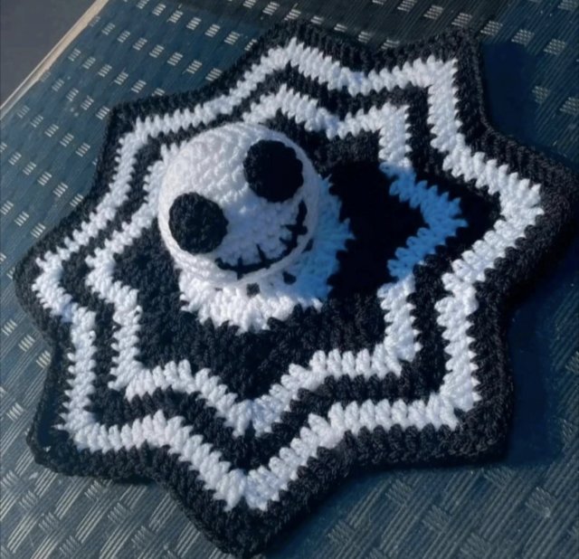 Preview of the first image of Jack Skellington Inspired Snuggle blanket.