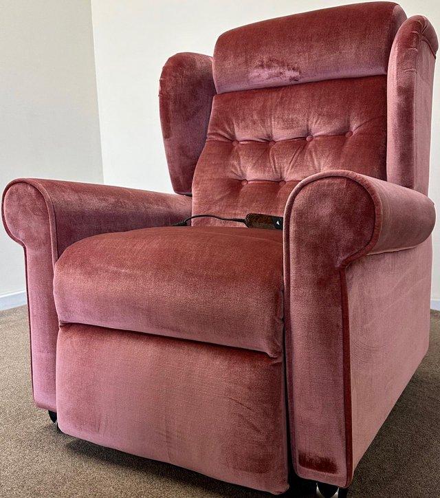 Preview of the first image of LUXURY ELECTRIC RISER RECLINER ROSE PINK CHAIR ~ CAN DELIVER.