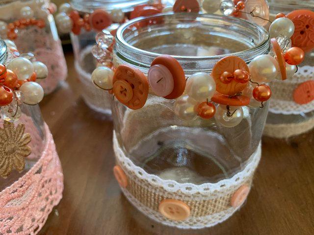 Preview of the first image of 15 decorative wedding/ party jars and lantern.