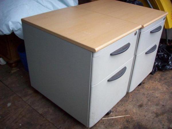 Image 1 of 2 Drawer Wood Filing Cabinets no keys