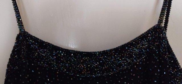 Image 3 of Black beaded silk dress size 16