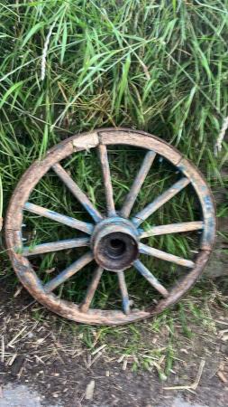 Image 2 of Original wood / steel cart wheels