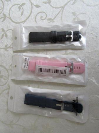 Image 2 of 20mm Silicone Bracelet Watch Straps x 3 (Black Navy & Pink)