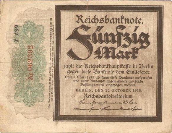 Image 2 of Two Currency / Bank notes - German  1918 - 1937