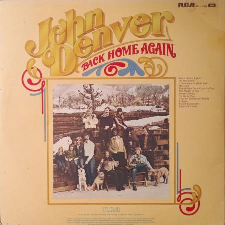 Image 3 of John Denver ‘Back Home Again’ 1974 UK 1st Press LP. EX/VG