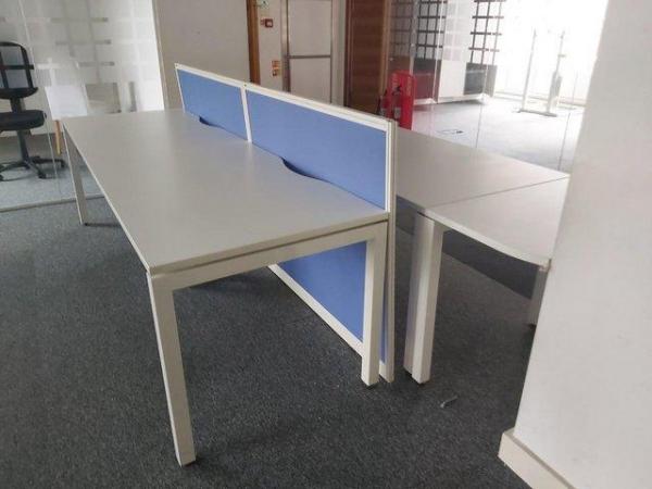 Image 2 of White 4 and 2 pod desk office table task computer desks