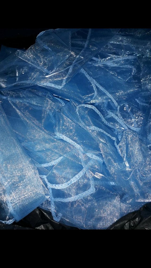 Preview of the first image of Baby blue wedding chair sashes.