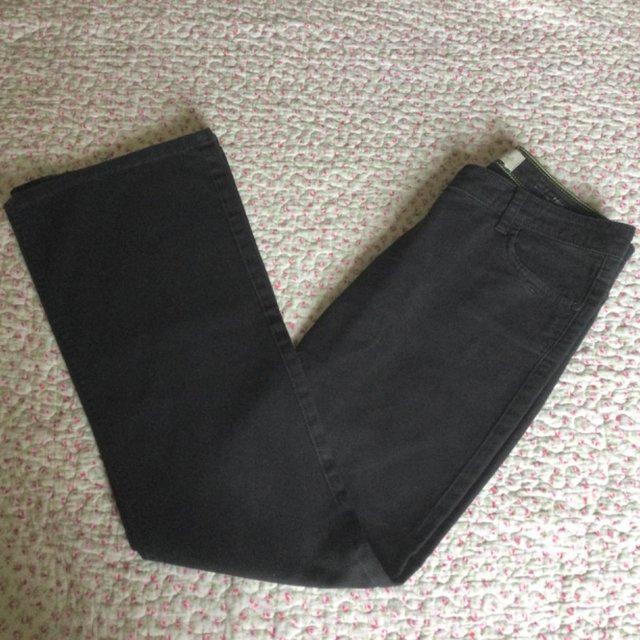 Preview of the first image of Vintage NEXT 12L Slim Bootcut Jeans, Jet Black, Stretch.