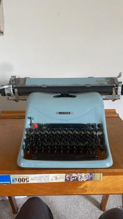 Image 1 of Vintage Olivetti Lexikon 80 Typewriter - Light Blue