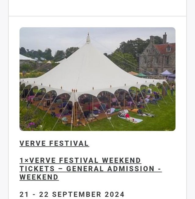 Preview of the first image of 2 Verve weekend festival tickets.