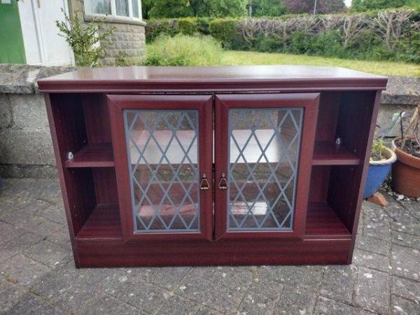 Image 2 of Mahogany Corner TV Stand For Sale