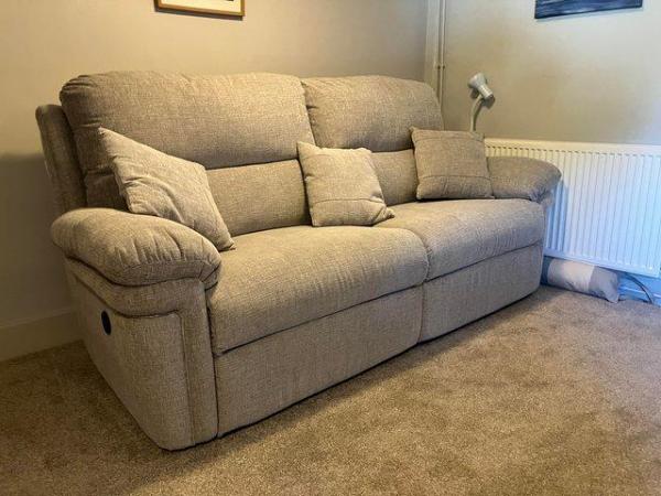 Image 2 of Lazyboy Nevada grey 3 seater power recliner