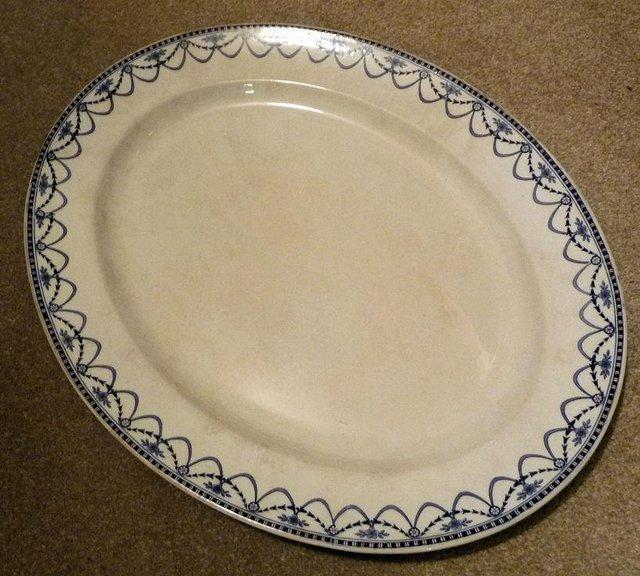 Preview of the first image of LARGE BLUE PATTERNED CHARGER PLATE 50 x 40 cms..