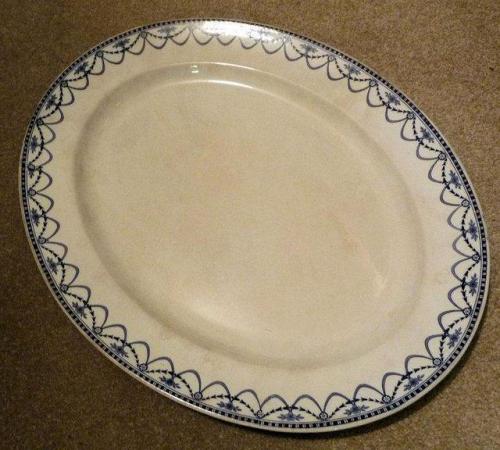 Image 1 of LARGE BLUE PATTERNED CHARGER PLATE 50 x 40 cms.