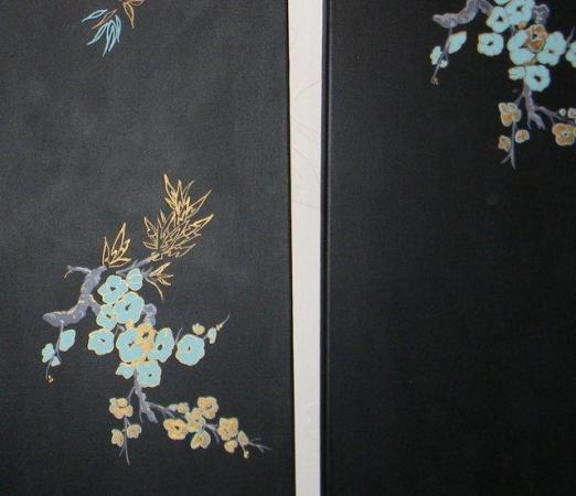 Image 2 of JAPANESE STYLE APPLE BLOSOM ACRYLIC ON BOX CANVAS ART