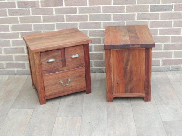 Image 14 of Pair of Indian Rosewood Bedside Tables (UK Delivery)