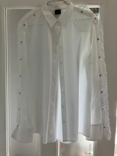 Image 3 of Pinko white studded sleeve shirt size 14