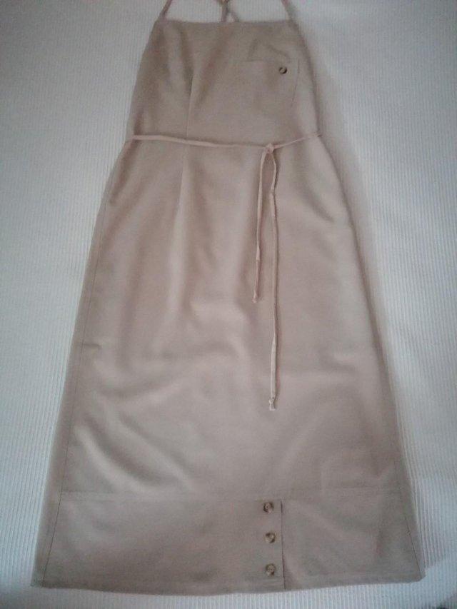 Preview of the first image of LADIES DRESS MAXI BEIGE COLOUR 10 UK.