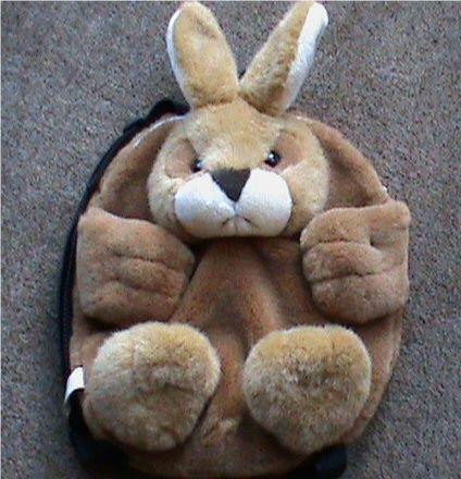 Image 1 of furry rabbit back pack brand new make nice Easter pressie