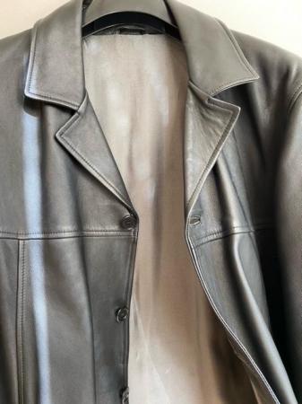 Image 3 of Classic style Men's Black Leather Coat