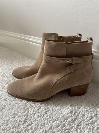 Image 1 of Womens’ beige heeled boots