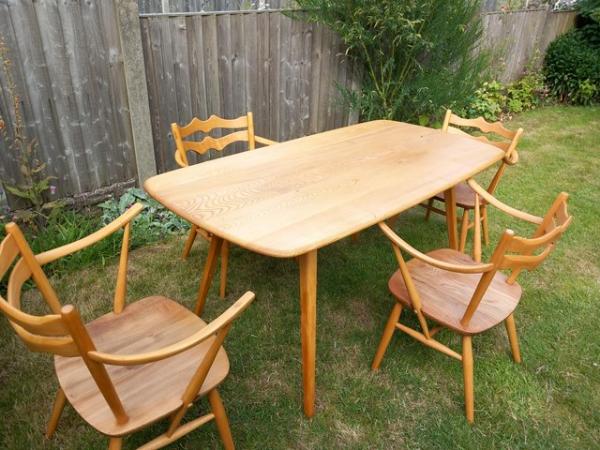 Image 3 of Four Ercol 493 batwing dining chairs