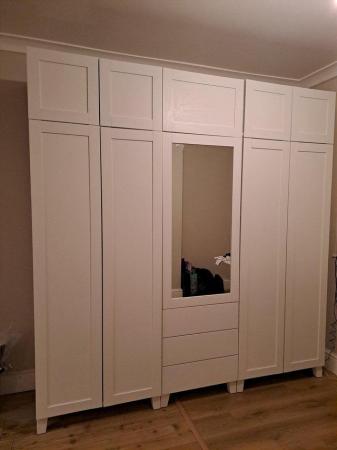Image 3 of IKEA Platsa  white wardrobe with mirrow