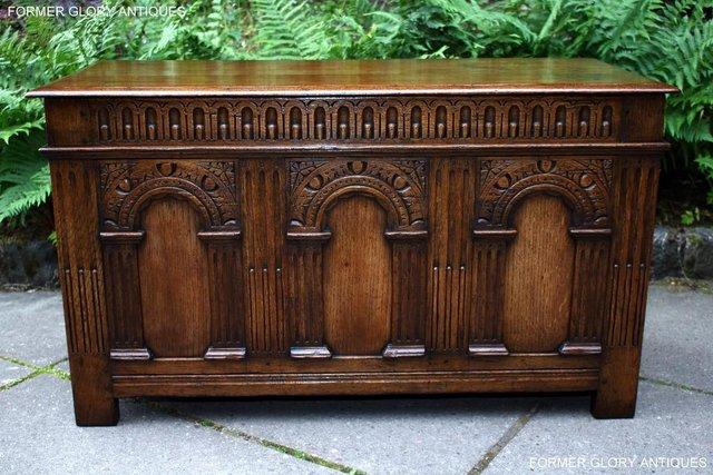 Image 86 of A TITCHMARSH & GOODWIN CARVED OAK BLANKET CHEST BOX TRUNK