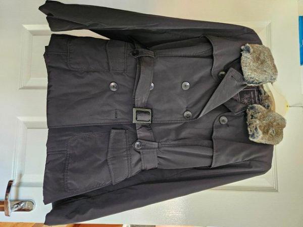 Image 2 of Ladies black coat, detachable collar, brand new with label