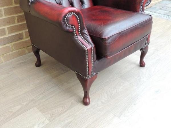 Image 15 of Chesterfield Queen Anne Ox Blood Excellent Armchair (UK Deli