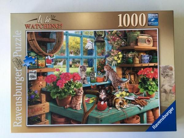 Image 2 of Ravensburger 1000 piece jigsaw titled Is He Watching?
