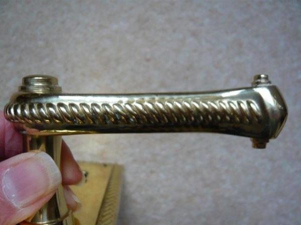 Image 3 of Door handle - exterior, pair for one door, brass