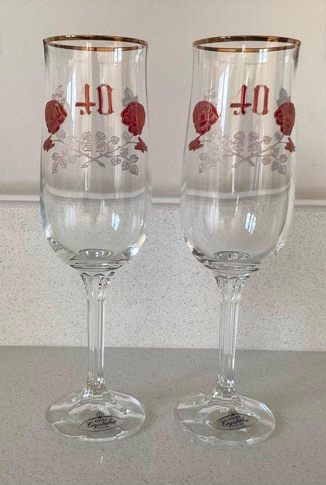 Preview of the first image of 40th WEDDING ANNIVERSARY GLASSES.