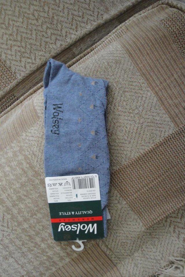 Preview of the first image of Wolsey Pale Blue Socks New Large (C192).