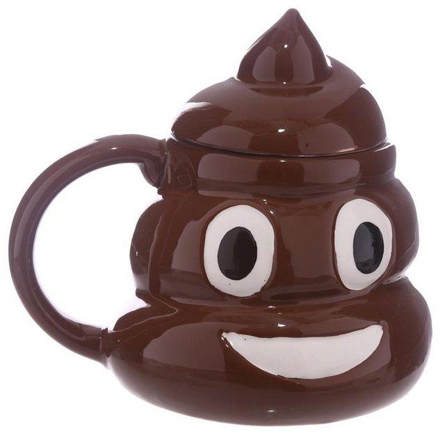 Preview of the first image of Fun Collectable Ceramic Poop with Lid Emotive Mug..