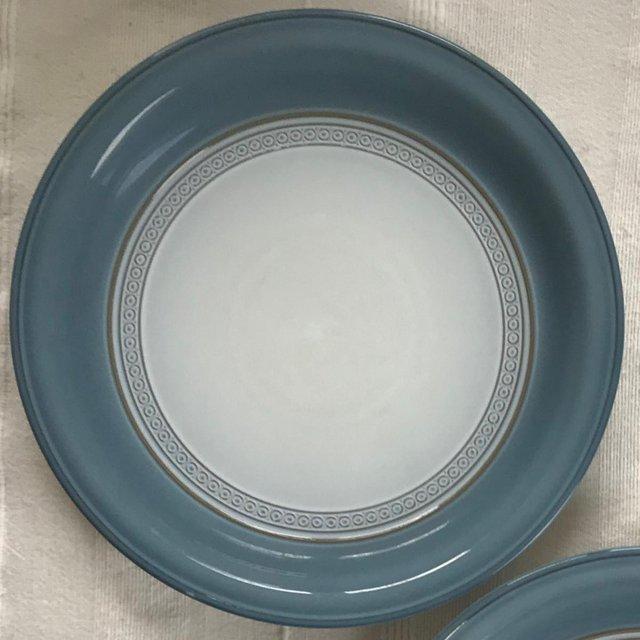 Preview of the first image of Vintage Denby Castile blue & white deep dinner plate..