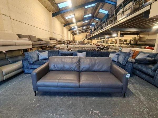 Image 6 of Ex-display Massimo grey leather large 3 seater sofa