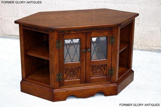 Image 88 of AN OLD CHARM LIGHT OAK CORNER TV DVD CD CABINET STAND TABLE