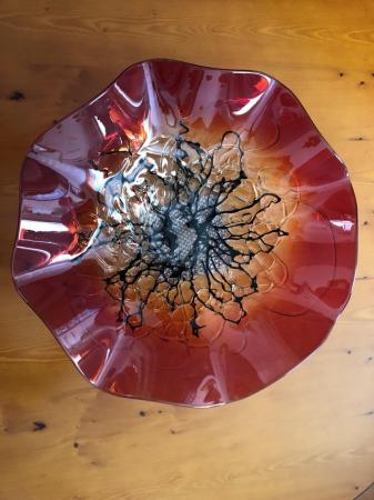 Image 2 of Stunning glass red and black bowl