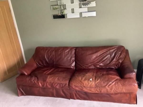 Image 1 of 3-Seater Leather Sofa FREE Collect only
