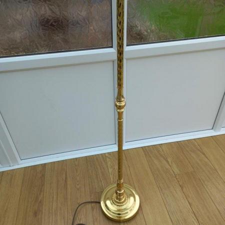 Image 1 of Brass standard lamp and Shade.