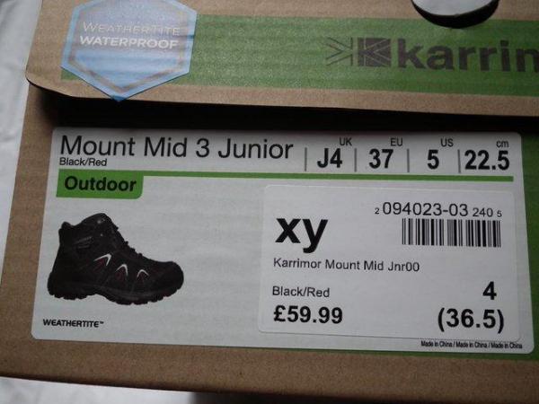 Image 4 of Karrimor Mount Mid 3 Junior black/red UK J4 weathertite hike
