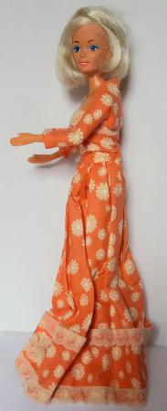 Image 4 of 1990,s DOLL by LUCKY in ORANGE DRESS 30 cm tall