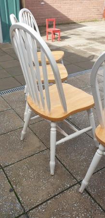 Image 6 of Country style wooden dining chairs x 4