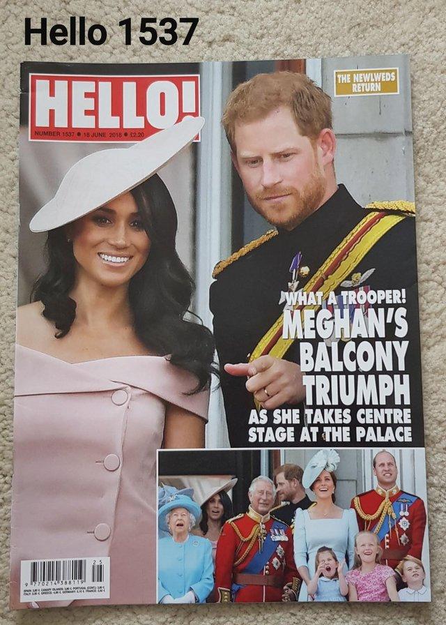 Preview of the first image of Hello Magazine 1537 - Meghan's Balcony Triumph Trooping 2018.
