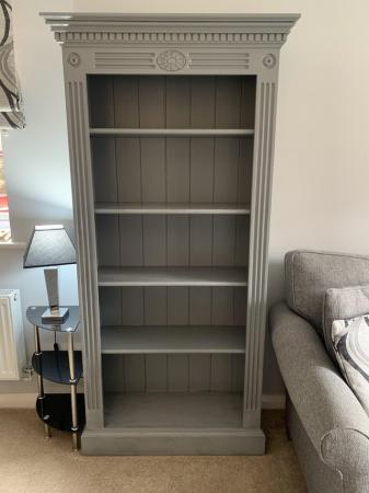 Image 1 of Solid pine grey book case