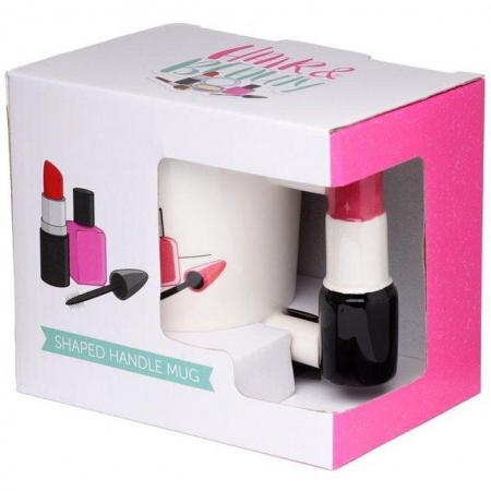 Image 2 of Fun Lipstick Shaped Handle Ceramic Mug. Free uk Postage