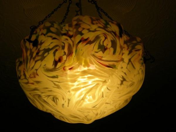 Image 2 of 30s/40s glass ceiling light shade